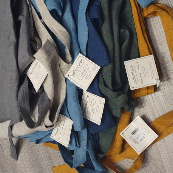 Southern Living LINEN Apron Full Length Pick Color Chef Cooking Adjustable Tie - Picture 1 of 4